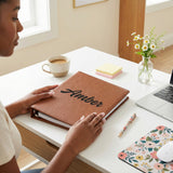 Personalized Binder w Name for Women and Teen Girls, Faux Leather