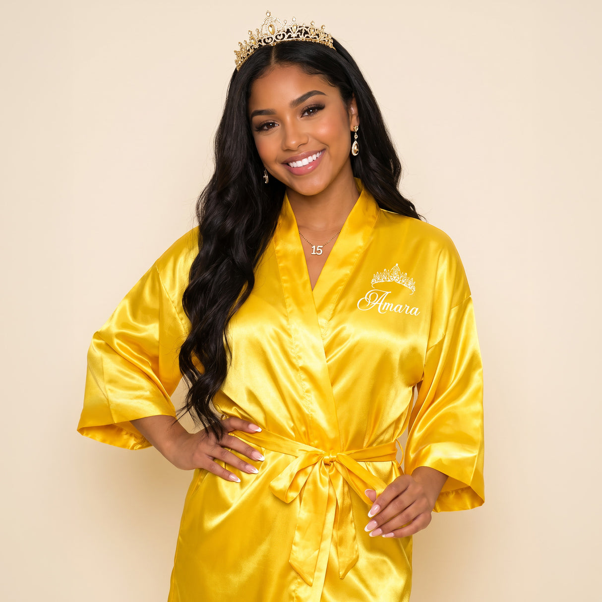 Classic Princess Quince Robe Personalized, Quinceanera Gift