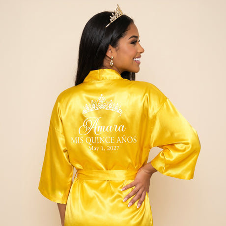 Classic Princess Quince Robe Personalized, Quinceanera Gift