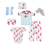 10 Piece Baby Boy Layette Set - Take Home Outfit Gift Set Box - Blue Dino - Items