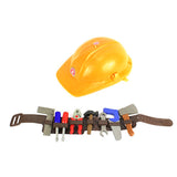10 Piece Play Tool Belt with Helmet - Kid Pretend Play Set - Construction, Contractor, Carpenter