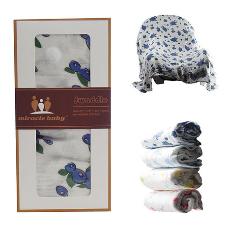 100 percent bamboo swaddle blueberry main