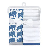 Baby Swaddle Blanket, Tummy Time Blanket, 2 Pack Cotton Swaddle Blanket Main; Blue