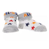 Sports Themed Infant Booties, 4 Of Pack Socks, 0-12 Months, Allstar Gray