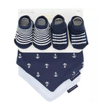 4-Piece-BandanaBiB-Socks-Set-Navy-Sailor-0-12-Months-main; Navy Sailor