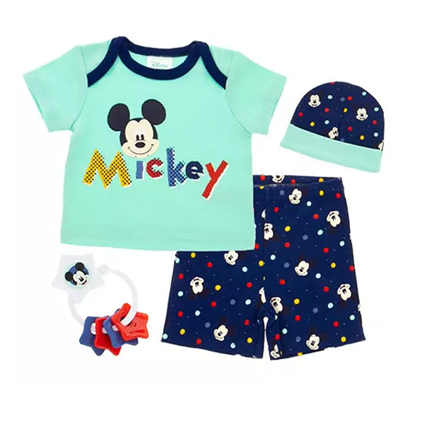 Disney Baby 4 Piece Layette Set, Baby Apparel Gifts For Baby Shower, Main; Mickey Mouse