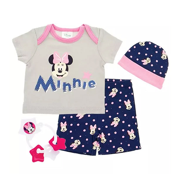 Disney Baby 4 Piece Layette Set, Baby Apparel Gifts For Baby Shower, Main; Minnie Mouse