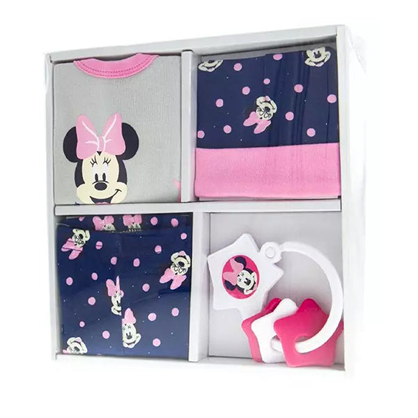 Disney Baby 4 Piece Layette Set, Baby Apparel Gifts For Baby Shower, Gift Box; Minnie Mouse