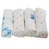 4 Pack Multiple Uses Pre-Washed Muslin Cotton Swaddle Blankets, Large, 47 x 47 - Gifts Are Blue - 2