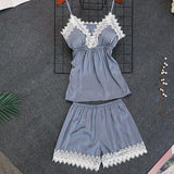 5pcs Womens Robe, Nightgown and Pajama Set, Short pcs, Slate Blue