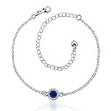 Elegant 925 Sterling Silver Blue Anklet Foot Chain - Gifts Are Blue - 1