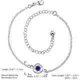 Sterling Silver Anklet with Blue Sapphire Rhinestone - Gifts Are Blue - 2