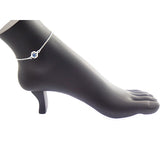 Sterling Silver Anklet with Blue Sapphire Rhinestone - Gifts Are Blue - 5