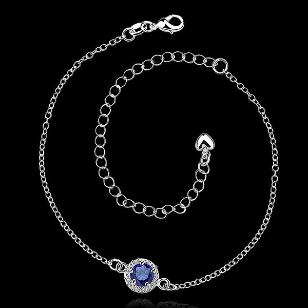 Elegant 925 Sterling Silver Blue Anklet Foot Chain - Gifts Are Blue - 2