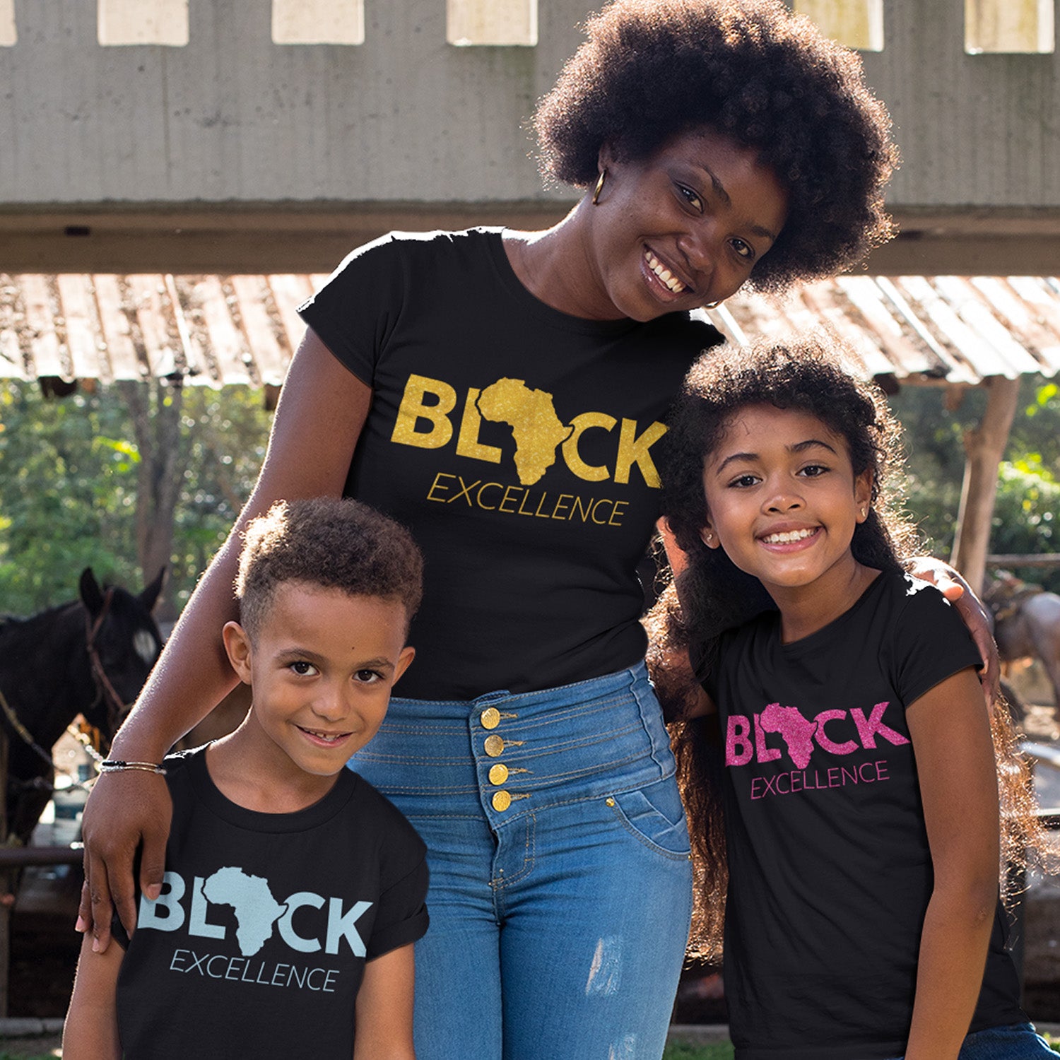 Black Excellence shirts for the entire family.  Available in youth sizes to adult 6XL.  Great as a Black History Month Shirt, Melanin Shirt, Africa Map Shirt and more.