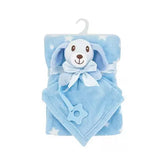 Sweet & Soft Plush Baby Blanket and Lovely Set with Teether Ring, Gifts For Babies, Main; Blue
