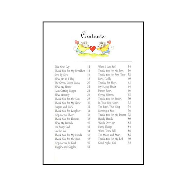 Baby's First Book of Prayers - Toddler Devotional - Table of Contents