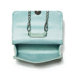 Guess Womens Blaire Chain Card Case, Crossbody Bag, Womens Crossbody Bag - Mint Blue Inside 