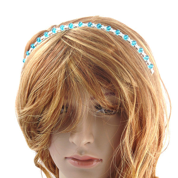 Blue Crystal Tiara Headband - Gifts Are Blue - 2