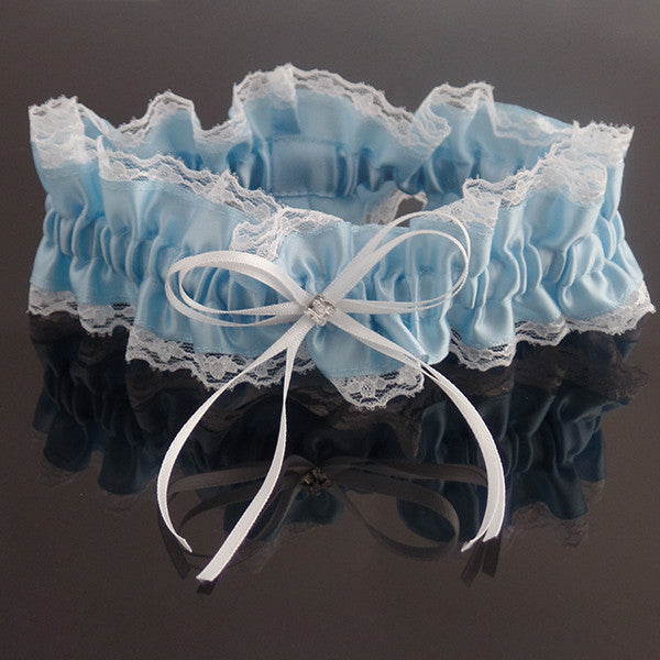 Blue and White Lace Something Blue Garter - Gifts Are Blue - 2