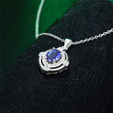 Classic Blue Cubic Zirconia Sterling Silver Necklace - Gifts Are Blue - 2