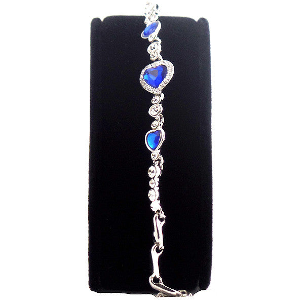 Elegant Sapphire Blue Heart Bracelet - Gifts Are Blue - 5