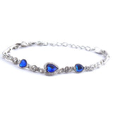 Elegant Sapphire Blue Heart Bracelet