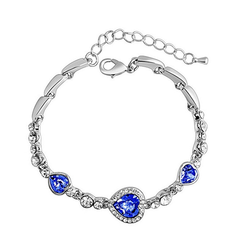 Elegant Sapphire Blue Heart Bracelet - Gifts Are Blue - 3