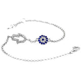 Stylish Evil Eye Blue Silver Plated Bracelet Jewelry - Good Luck Charm - Gifts Are Blue - 1