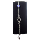 Stylish Evil Eye Blue Silver Plated Bracelet Jewelry - Good Luck Charm - Gifts Are Blue - 3