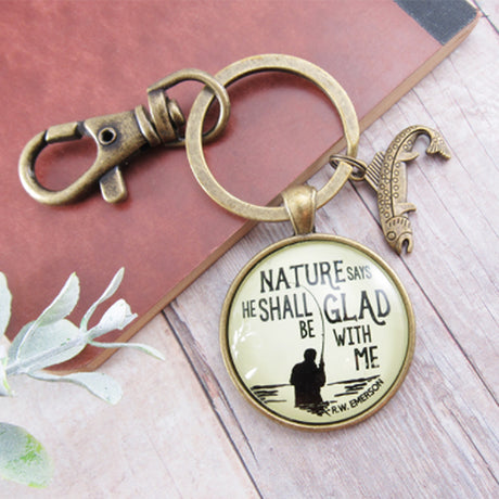 Fisherman Keychain Rustic Key Ring Outdoorsman Sportsman Keychain, Gifts for Fishermen, Gifts for Sportsmen, Rustic Keychains - Rustic Fisherman Keychain 2