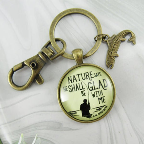 Fisherman Keychain Rustic Key Ring Outdoorsman Sportsman Keychain, Gifts for Fishermen, Gifts for Sportsmen, Rustic Keychains - Rustic Fisherman Keychain Background