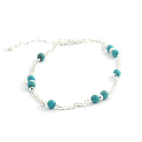 Hand Beaded Blue Anklet Chain