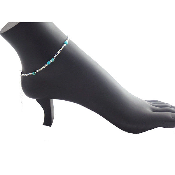 Hand Beaded Blue Anklet Chain - Gifts Are Blue - 5