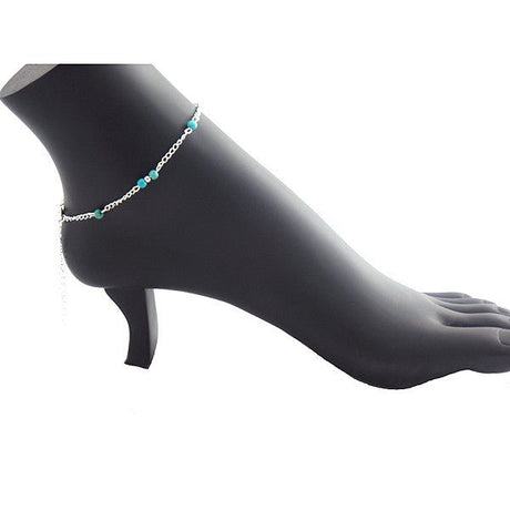 Hand Beaded Blue Anklet Chain - Gifts Are Blue - 5