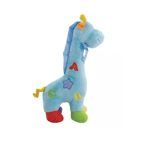 Happy Giraffle Rattle Assorted Blue Pink Yellow, Baby and Toddler Rattle; Blue