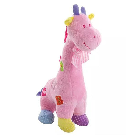 Happy Giraffle Rattle Assorted Blue Pink Yellow, Baby and Toddler Rattle; Pink