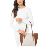 Alternate view of the MK Charlotte Tote Handbag for women, Vanilla