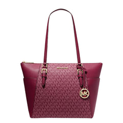 MICHAEL KORS CHARLOTTE LARGE TZ VEGAN FAUX LEATHER TOTE BAG WITH
