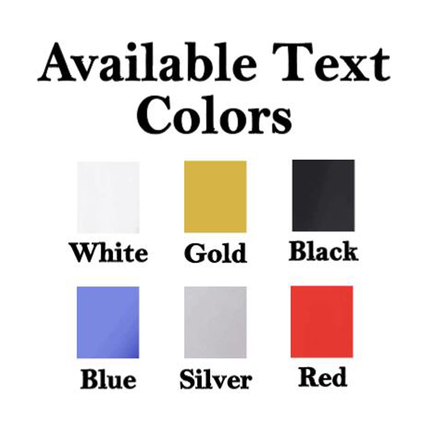 Available Text Color Sheet for Groom and Groomsmen Wolf Pack T-Shirt Crewneck