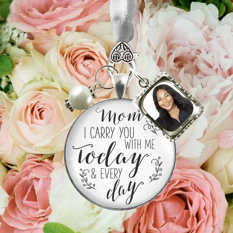 Missing You As I Walk Down the Aisle Charms Wedding Keychains - Gifts Are Blue