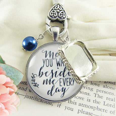 Missing You As I Walk Down the Aisle Charms Wedding Keychains - Gifts Are Blue
