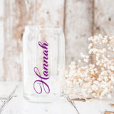 Personalized birthday glass tumbler for birthday parties and squad.