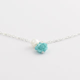 Ocean Blue Rose Anklet Jewelry with Pearl Drop - Gifts Are Blue - 4