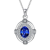 Classic Blue Cubic Zirconia Sterling Silver Necklace