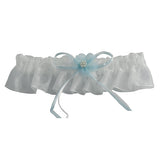 Simple Elegance Wedding Garters, Ivory and Blue - Gifts Are Blue