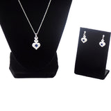 Elegant Sterling Silver Heart Shaped Jewelry Set With Necklace and Earrings - Gifts Are Blue - 4