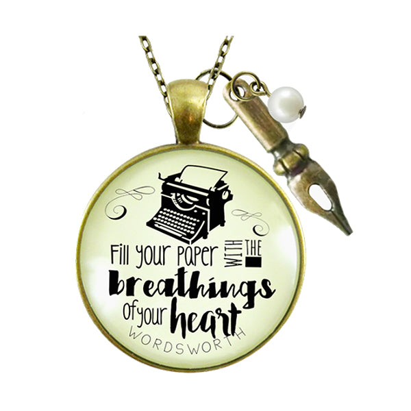 Writing-Necklace-Fill-Your-Paper-Wordsworth-Literary-Quote-36-main