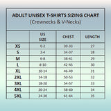 Adult Unisex T-Shirts Sizing Guide for Crewnecks and V-Necks