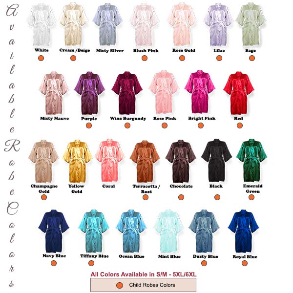 Bridesmaid Robe Set of 7, Personalized Robes in Front & Back, 26